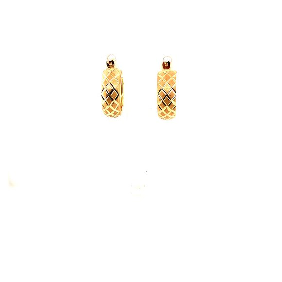 Jewelry - Diamond Cut Hoop 14K Yellow Gold Earrings